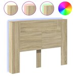 vidaXL Armoire tête de lit avec LED chêne sonoma 140x16 5x103 5 cm