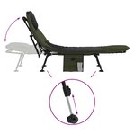 vidaXL Lit de pêche avec pieds à boue réglables pliable vert