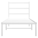 vidaXL Cadre de lit métal sans matelas avec tête de lit blanc 80x200cm