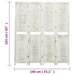 vidaXL Cloison de séparation 4 panneaux Blanc antique 140x165 cm Bois
