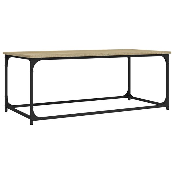 vidaXL Table basse Chêne sonoma 102x50x40 cm Bois d'ingénierie et fer