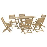 vidaXL Ensemble à manger de jardin 7 Pièces Bois d'acacia solide