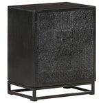 vidaXL Table de chevet Noir 40x30x50 cm Bois d'acacia et de manguier