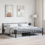 vidaXL Cadre de lit sans matelas noir acier 180x200 cm