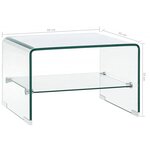 vidaXL Table basse Clair 50x45x33 cm Verre trempé