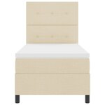vidaXL Lit Box Spring avec Matelas Crème 90x200 cm Tissu