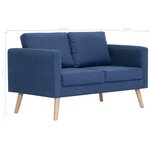 vidaXL Canapé à 2 places tissu bleu