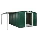 Vidaxl abri de jardin à portes coulissantes vert 386x312x178 cm acier