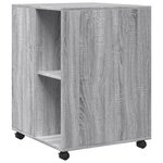 vidaXL Table d'appoint avec roues sonoma gris bois d'ingénierie
