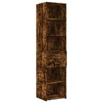 vidaXL Armoire de rangement mince chêne fumé 45x42 5x225 cm