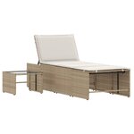 vidaXL Chaises longues lot de 2 avec table beige résine tressée