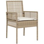 vidaXL Ensemble de salle à manger de jardin 9 pièces avec coussins beige en rotin