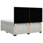 vidaXL Sommier à lattes de lit et matelas Gris clair 200x200cm Velours