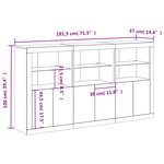vidaXL Buffet avec lumières LED blanc 181 5x37x100 cm