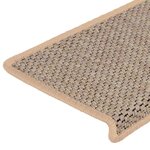 vidaXL Tapis d'escalier autocollants 15 Pièces 65x21x4 cm Beige clair