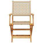 vidaXL Chaises de jardin lot de 2 beige bois massif d'acacia et rotin