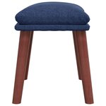 vidaXL Chaise de relaxation avec repose-pied Bleu Tissu