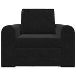 vidaXL Canapé Lit au Sol 2-en-1 Noir 98x71x83 cm Velours