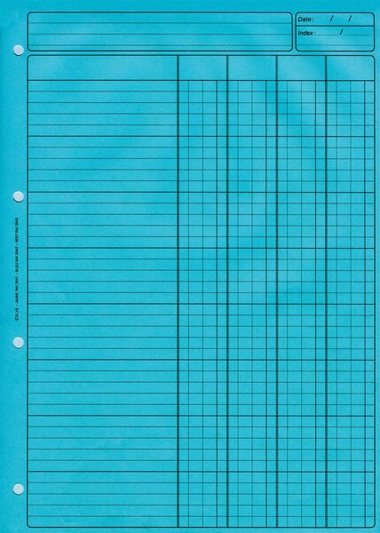 Bloc Audit 4 Colonnes + entête 297X210 80 Pages Bleu ELVE