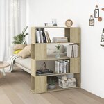 vidaXL Bibliothèque/Séparateur de pièce Chêne sonoma 100x24x124 cm