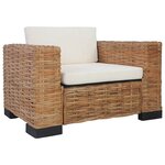 vidaXL Ensemble de canapés 2 Pièces avec coussins Rotin naturel