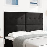 Tablier de lit vidaXL en velours noir avec capitonnage 160 cm
