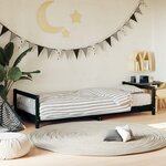 vidaXL Cadre de lit pour enfants noir 80x200 cm bois de pin massif