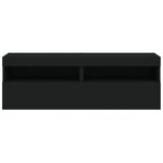 vidaXL Meubles TV muraux avec lumières LED 2 Pièces noir 60x30x40 cm