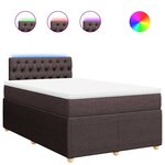 vidaXL Sommier à lattes de lit et matelas marron foncé 120x190cm tissu