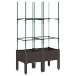 vidaXL Jardinière avec treillis marron 80x40x142 5 cm PP