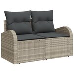 Ensemble de Canapé de Jardin vidaXL 6 Pièces avec Coussins Gris Clair Rotin Poly