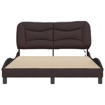 vidaXL Cadre de lit avec LED sans matelas marron foncé 120x200cm tissu