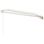 vidaXL Auvent rétractable crème 4 5x3 m tissu et aluminium
