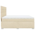 vidaXL Sommier à lattes de lit avec matelas Crème 200x200 cm Tissu