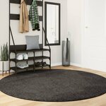 vidaXL Tapis ISTAN à poils longs aspect brillant anthracite Ø 200 cm