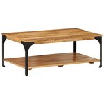 vidaXL Table basse 2 niveaux 100x55x38cm bois manguier massif et acier