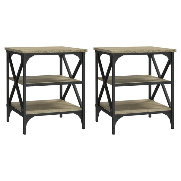 vidaXL Tables d'appoint 2 Pièces Chêne sonoma 40x42x50 cm Bois ingénierie