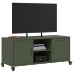 vidaXL Meuble TV vert olive 100 5x39x43 5 cm acier laminé à froid