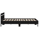 vidaXL Cadre de lit noir en chêne Chêne noir Chêne massif 150 x 200 cm