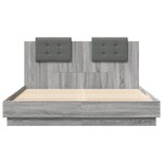 vidaXL Cadre de lit avec LED sans matelas sonoma gris 140x200 cm