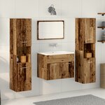 vidaXL Ensemble de meubles de salle de bain 4 pièces en vieux bois