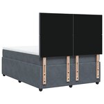 vidaXL Sommier à lattes de lit et matelas Gris foncé 160x200cm Velours