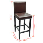 vidaXL Tabourets de bar lot de 6 marron foncé similicuir
