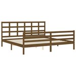 vidaXL Cadre de lit avec tête de lit marron miel 200x200cm bois massif