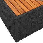 Canapé de jardin 2 places avec rangement et coussins en poly rattan noir