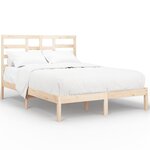 vidaXL Cadre de lit Bois de pin massif 140x190 cm