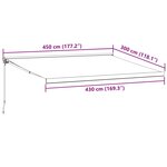 vidaXL Auvent manuel rétractable bordeaux 450x300 cm