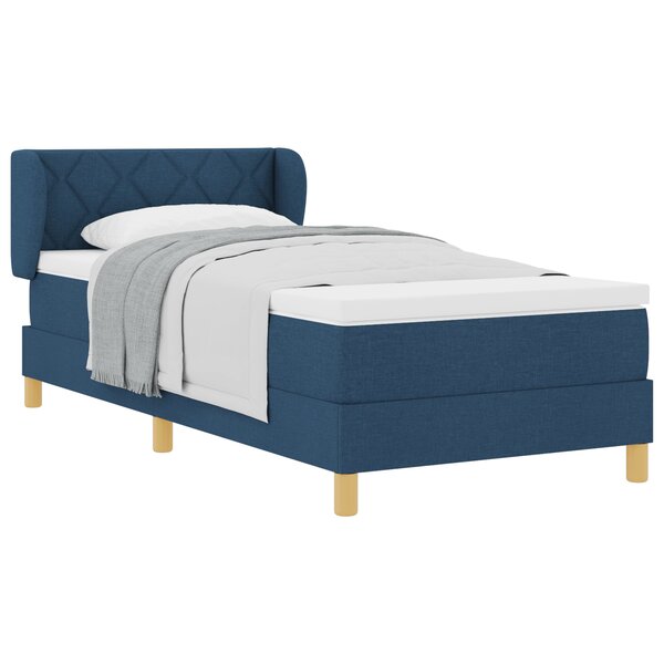 Box Spring Bed bleu vidaXL avec matelas  100x200 cm  en tissu