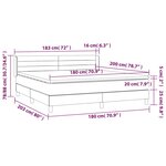 vidaXL Sommier à lattes de lit et matelas Gris foncé 180x200cm Velours