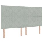 Lit Box Spring vidaXL avec Matelas Gris Clair 180x200 cm Velours